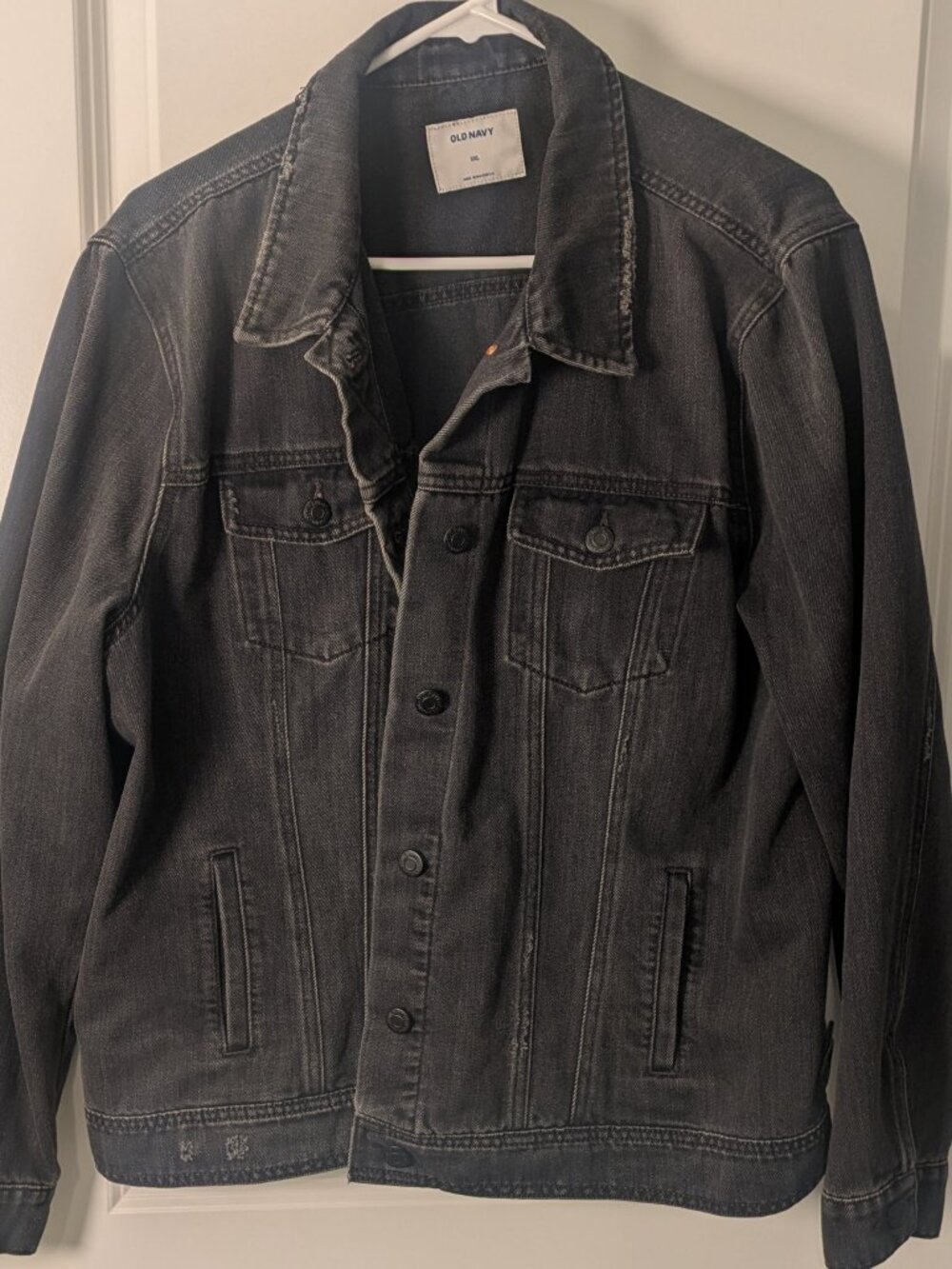 Old Navy Jacket Womens XXL Black Denim Collared Button Up Fall